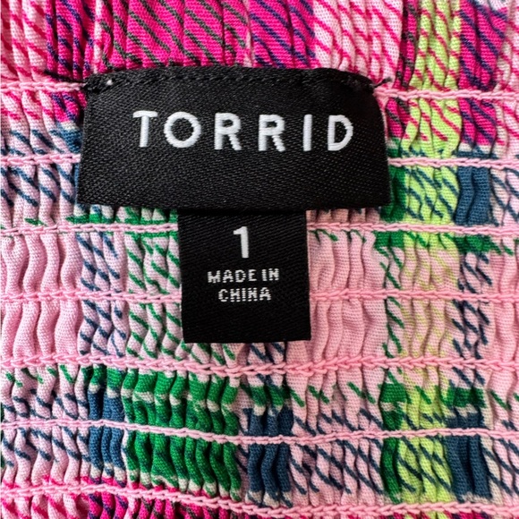 Torrid Mini Poplin Tiered Ruffle Strap Dress Size 1x - Picture 12 of 13